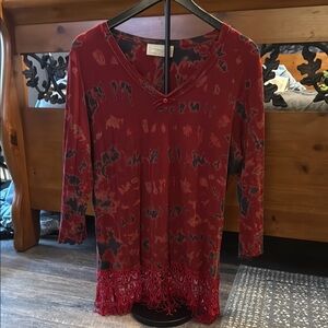 Red Tie-Dye Women's Top